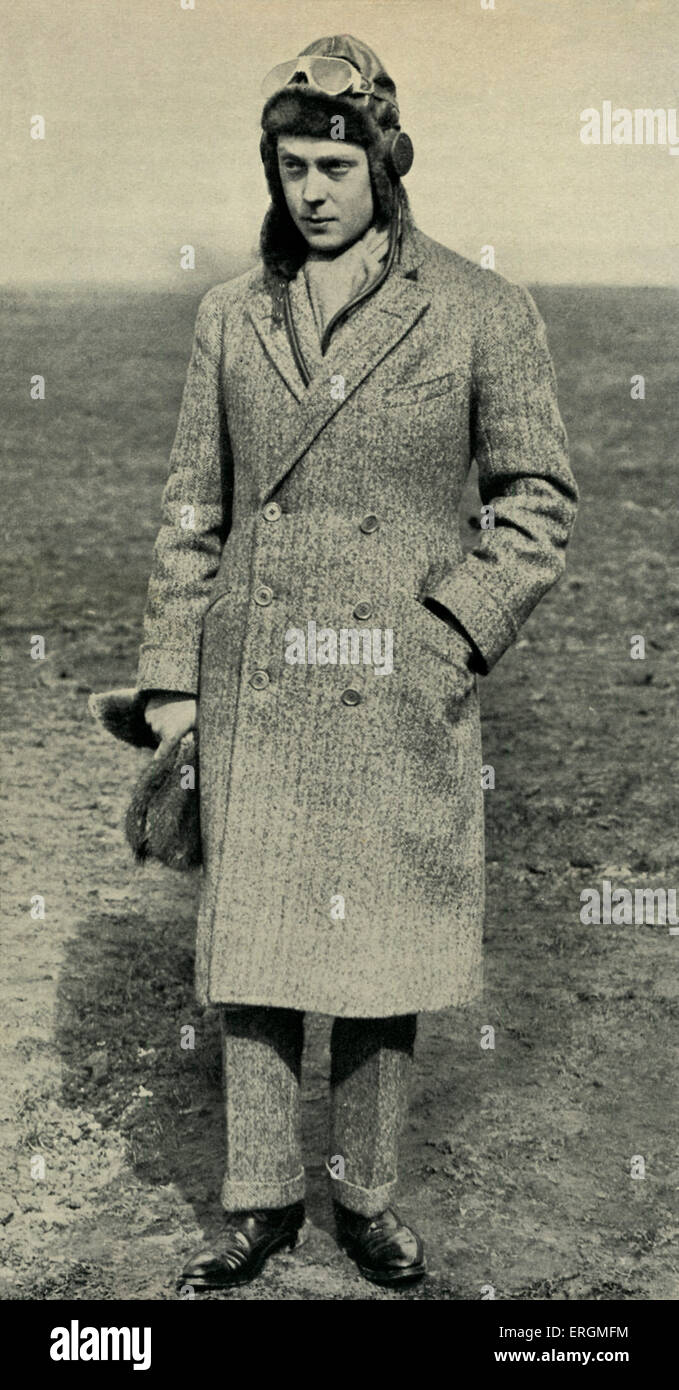 Prinz Edward (1894 – 1972) in Gang zu fliegen. Stockfoto