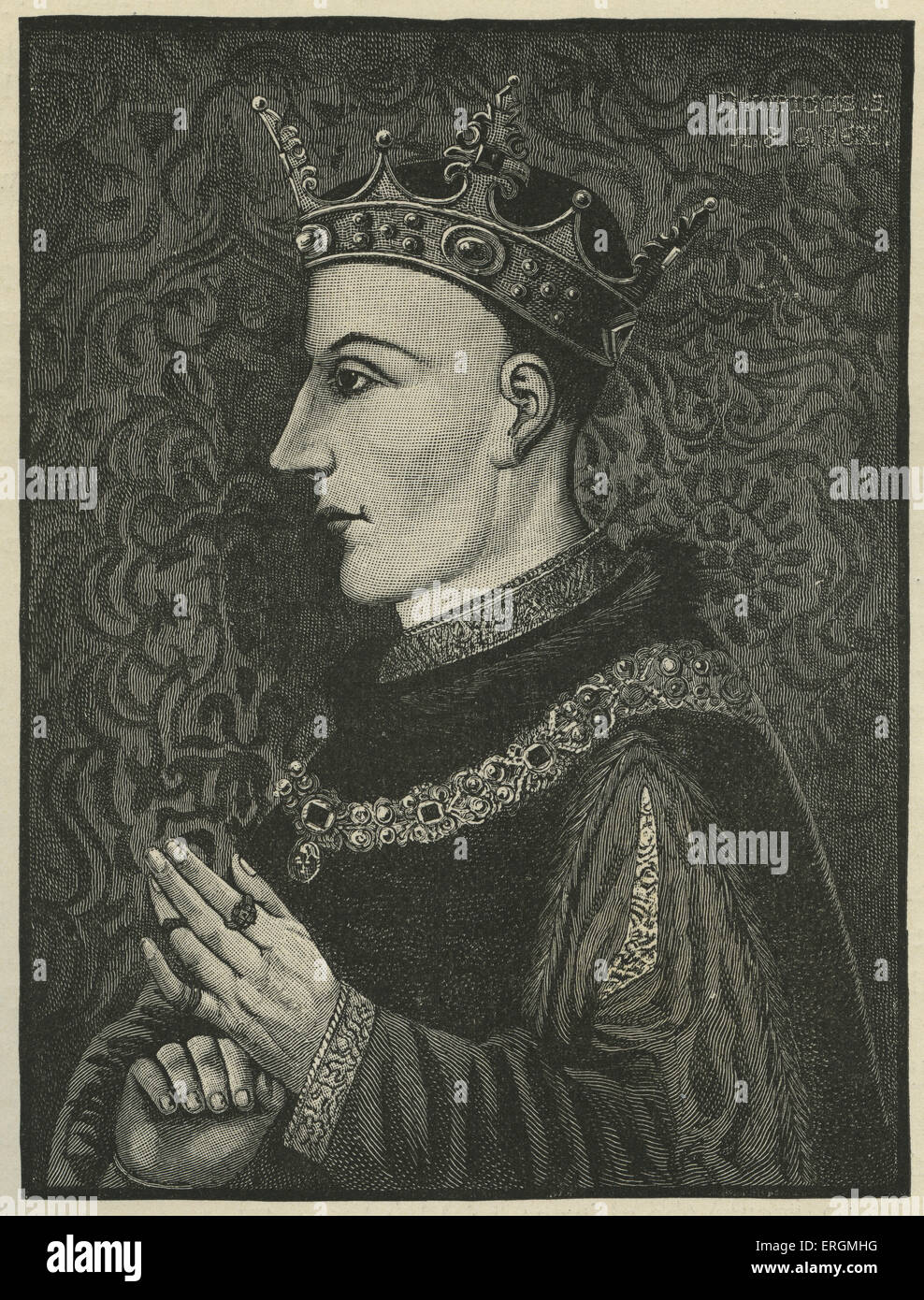 Henry V (1386-1422). König von England (1413-1422)-der zweiten englischen Monarchen aus dem Haus Lancaster. Stockfoto