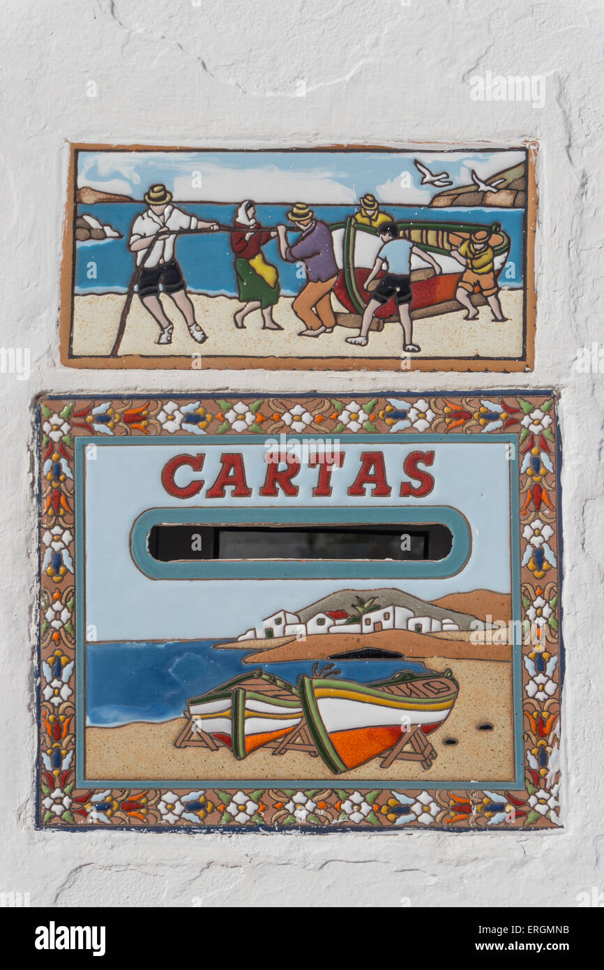 Las Playitas, Briefkasten, Fuerteventura, Kanarische Inseln, Spanien, Europa, Stockfoto