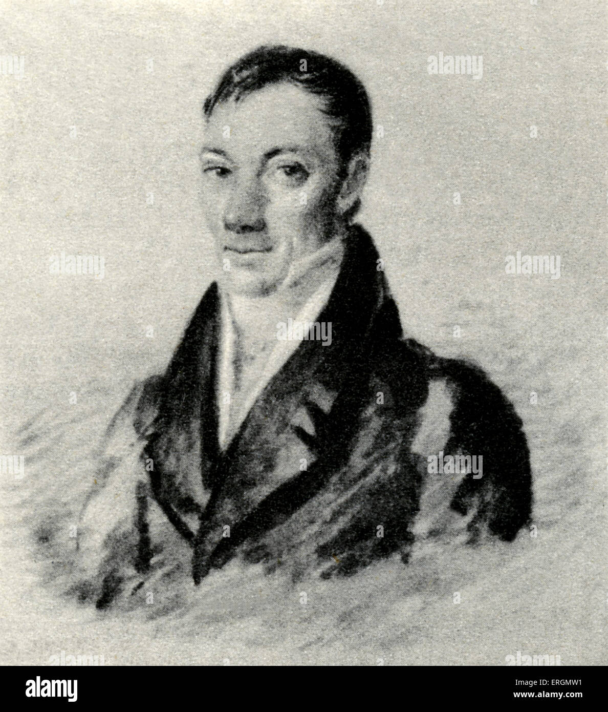 Robert Owen - nach dem Aquarell von Augustus Hervieu, 1829.   Sozialreformer und einer der Gründer des Sozialismus und der Stockfoto