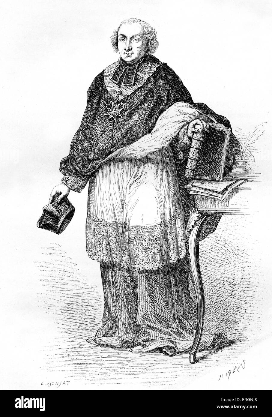 Étienne Charles de Loménie de Brienne, französischer Geistlicher, Politiker und Finanzminister von Louis XVI am Vorabend der französischen Stockfoto