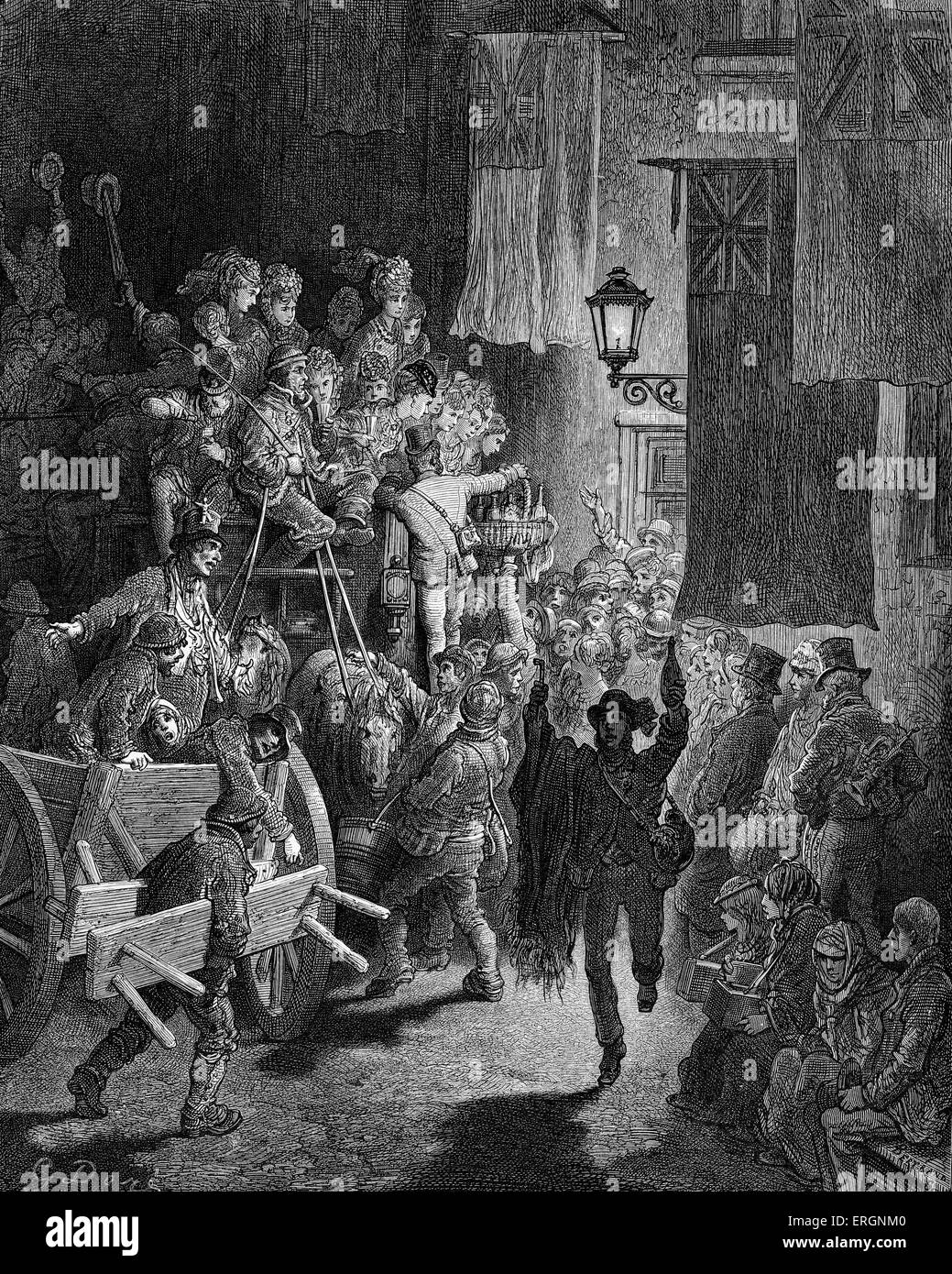 Die Derby - Rückkehr in die Heimat. Auch bekannt als die Derby Stakes, Epsom Derby und das englische Derby. Gravur von Gustave Doré aus Stockfoto