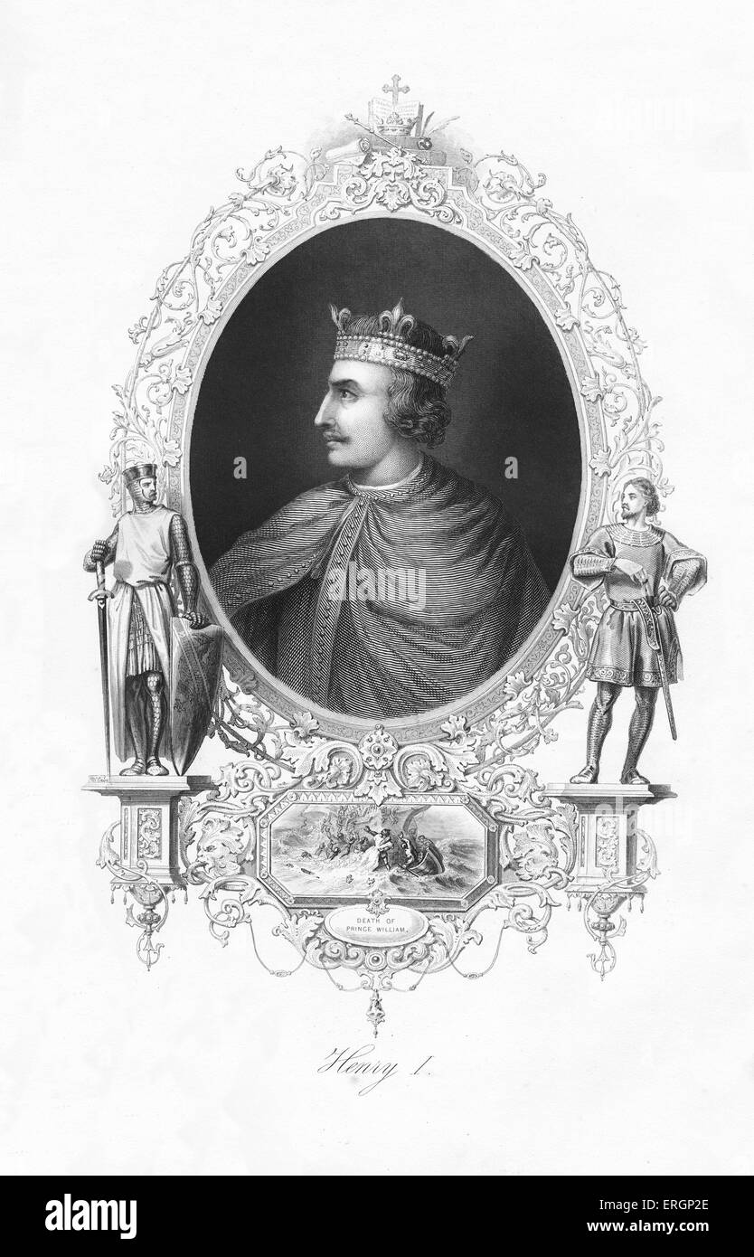 Heinrich i., König von England von 1100 bis 1135, Porträt. 1068 – 1 Dezember 1135. Stockfoto
