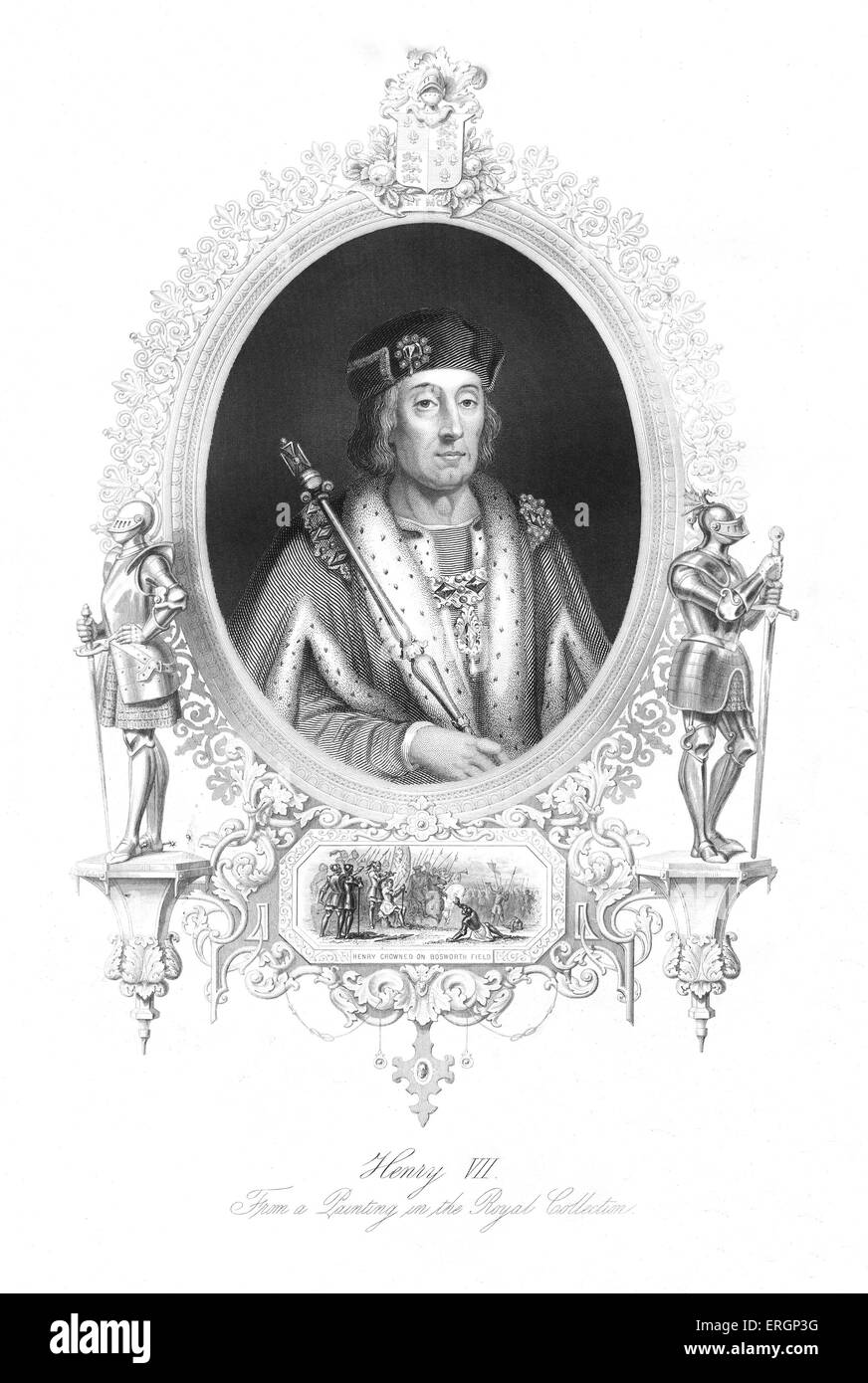 Heinrich VII, Portrait. Der erste Monarch des Hauses Tudor, König von England und Lord von Irland von August 1485 bis zu seinem Stockfoto