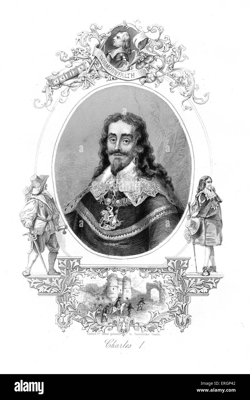 Charles i., Porträt. Monarch der drei Königreiche von England, Schottland und Irland von 27. März 1625 bis zu seiner Hinrichtung in Stockfoto