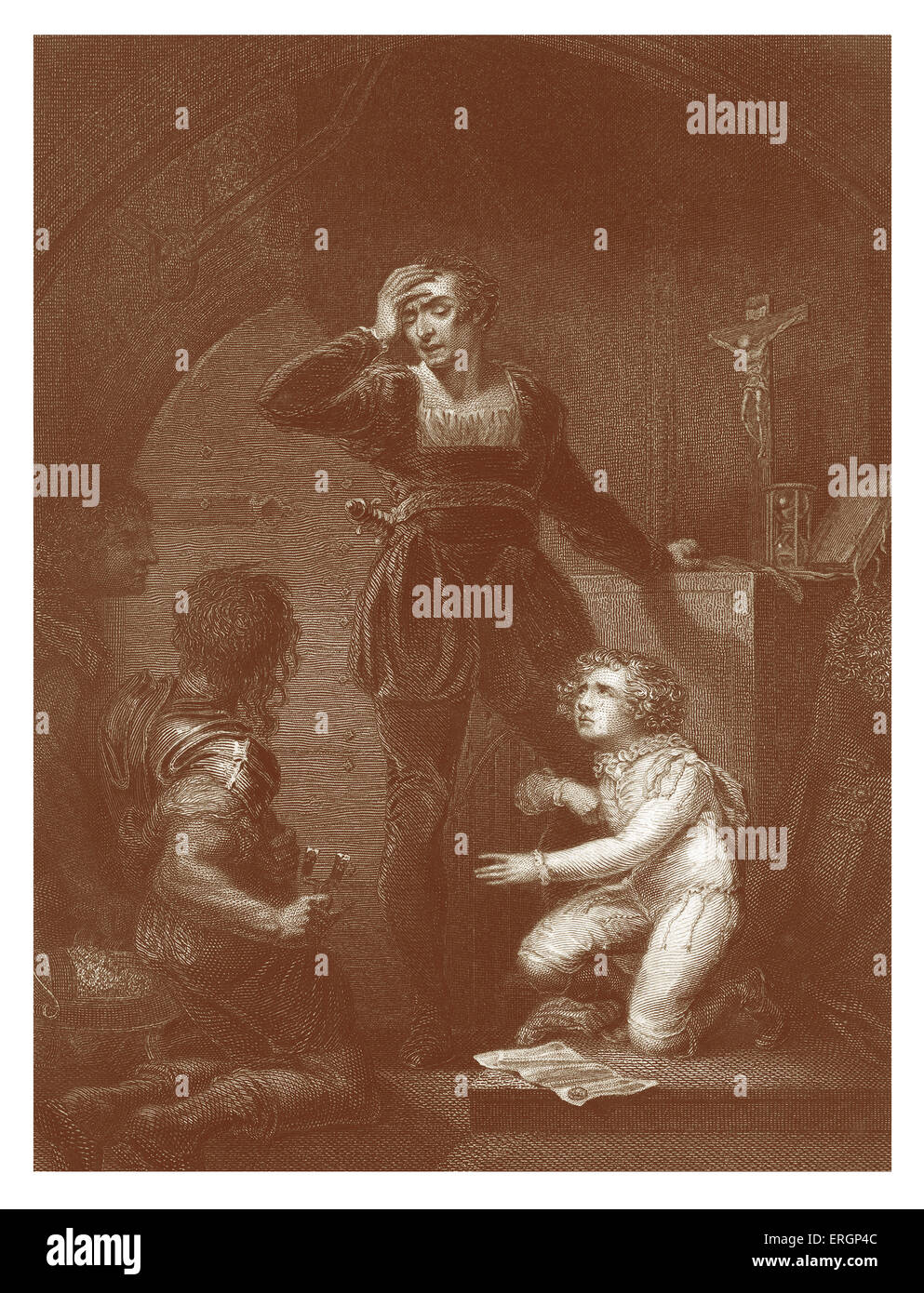 Prinz Arthur, Herzog der Bretagne und Hubert de Burgh. In 'The Life and Death of King John' Shakespeare dargestellt Arthur als eine Stockfoto