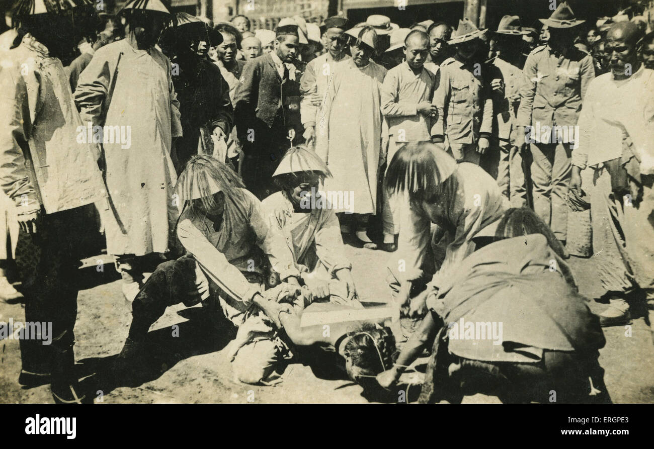 Hinrichtung durch Enthauptung, China, Anfang des 20. Jahrhunderts. Enthauptet Stockfoto