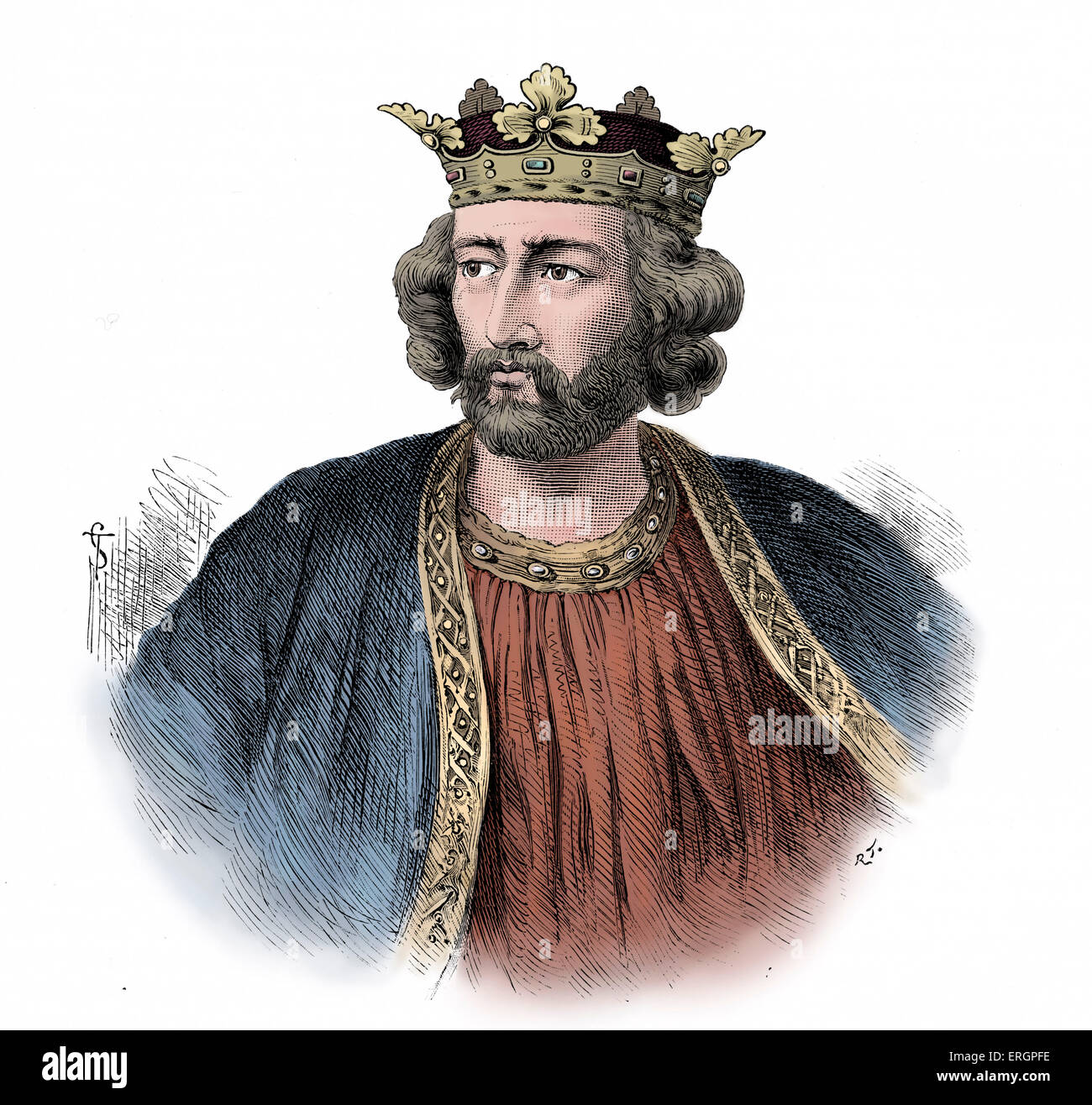 König Edward ich Porträt (regierte 1272-1307). Edward Longshanks, genannt "The English Justinian" für seine rechtlichen Reformen. Auch Stockfoto