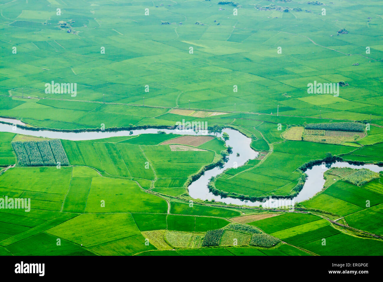 Moc Chau Stadt Morgen am 26. März 2015 in Son la Provinz, Vietnam Stockfoto