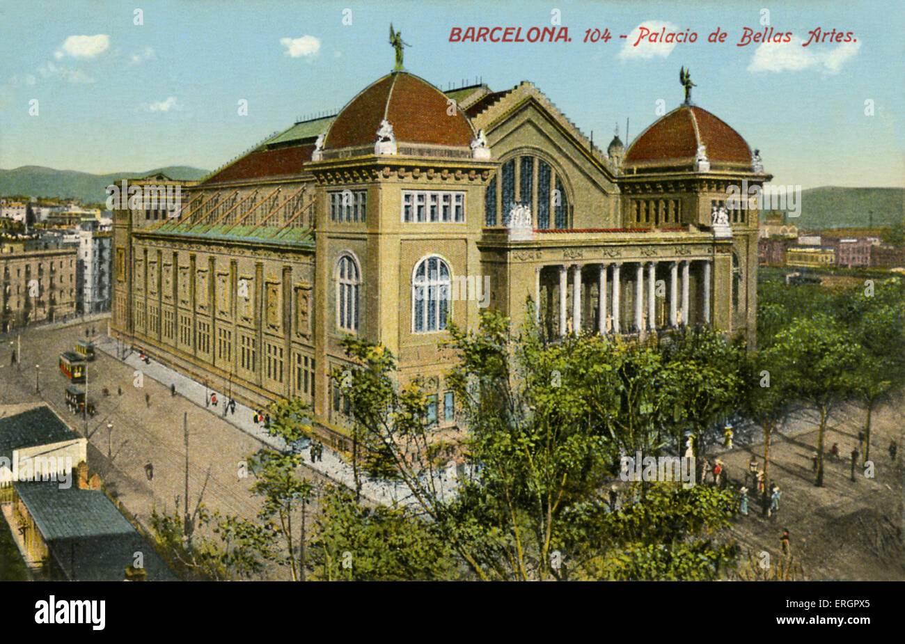 Palacio de Bella Artes / Palast der schönen Künste, Barcelona, Spanien. Anfang des 20. Jahrhunderts zu sehen. Stockfoto