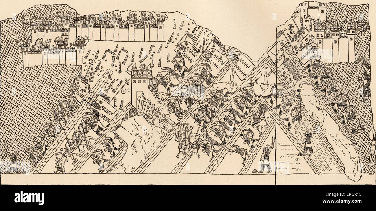 Belagerung von Lachish - militärischen Konflikt 701 v. Chr. zwischen dem Königreich von Judah und des neuassyrischen Reiches. Die Truppen des Stockfoto
