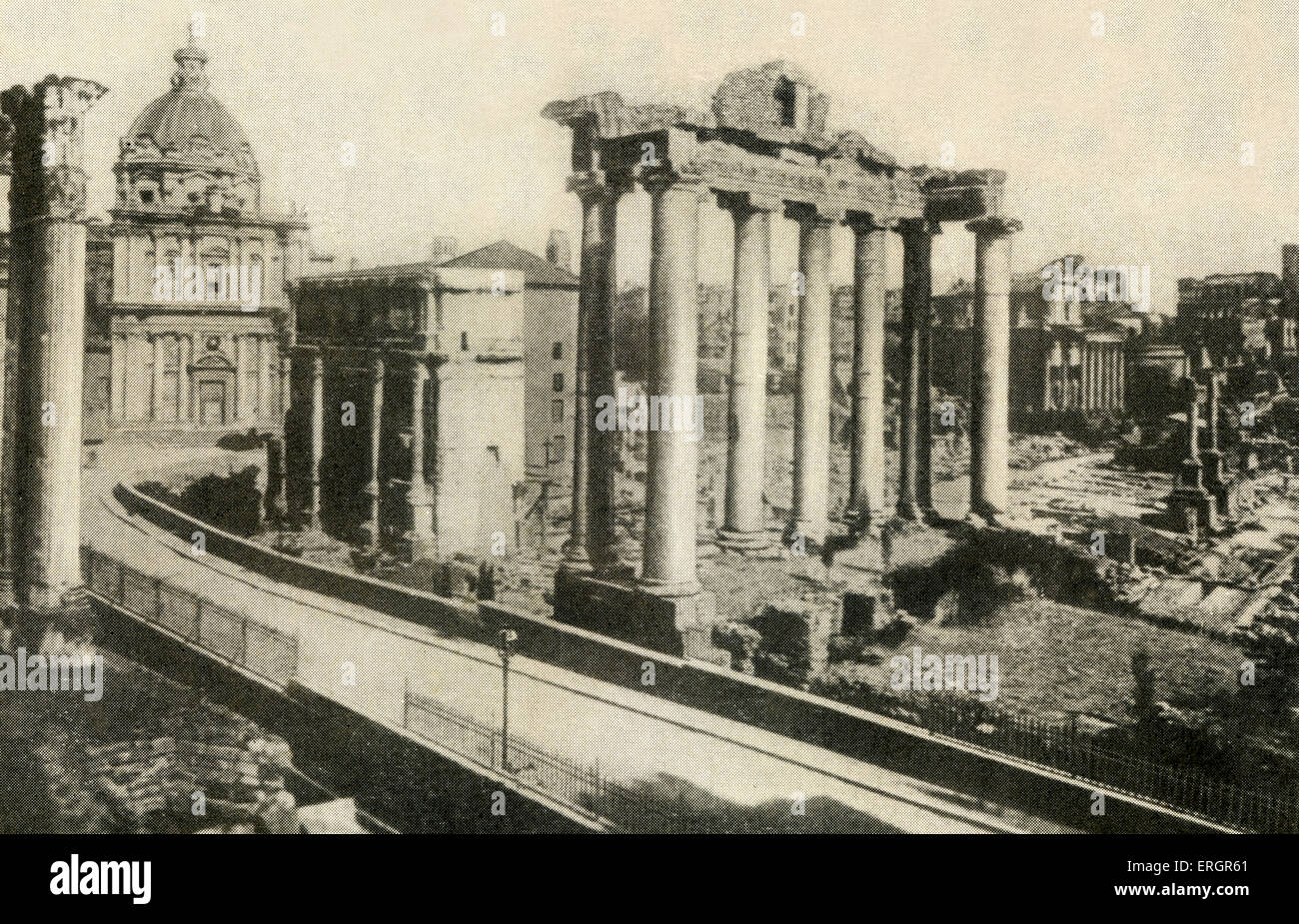 Ansicht der Trajanssäule, Rom, Italien. 19. Jahrhundert zu sehen. Stockfoto