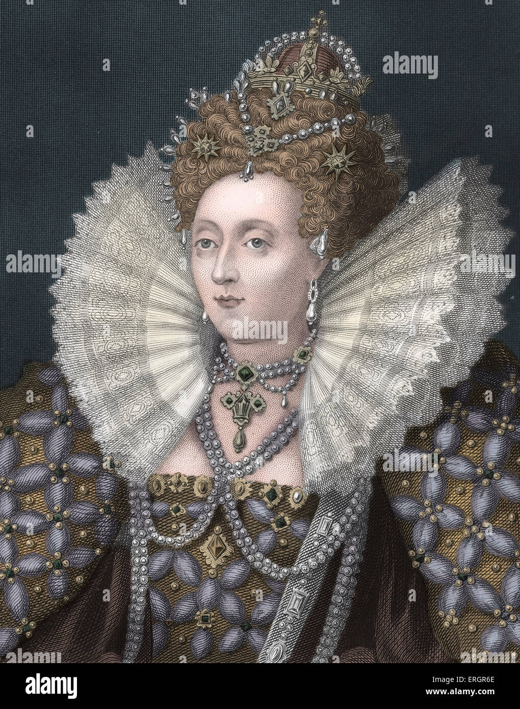 Elizabeth i., Porträt. Königin von England von 1558 bis zu ihrem Tod. 7 September 1533 – 24. März 1603. Stockfoto