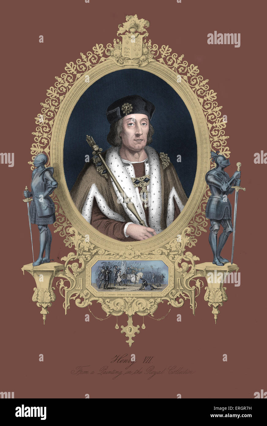 Heinrich VII, Portrait. Der erste Monarch des Hauses Tudor, König von England und Lord von Irland von August 1485 bis zu seinem Stockfoto