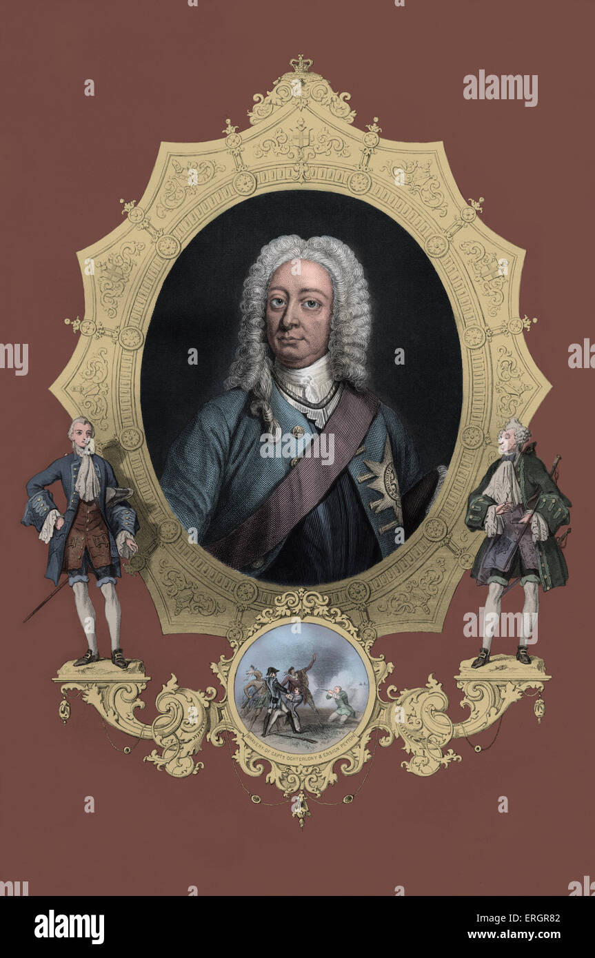 König George II, Portrait. Regierte als König von Großbritannien und Irland von 1727 bis zu seinem Tod, 30. Oktober 1683-25 Oktober Stockfoto