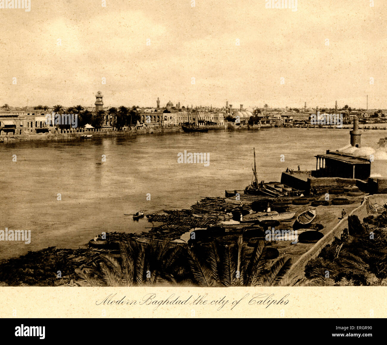 Irak - moderne Bagdad die Stadt der Kalifen.  Foto der 1920er Jahre nach Gründung des Irak (von Bagdad, Irak Kamera Studio, A Stockfoto