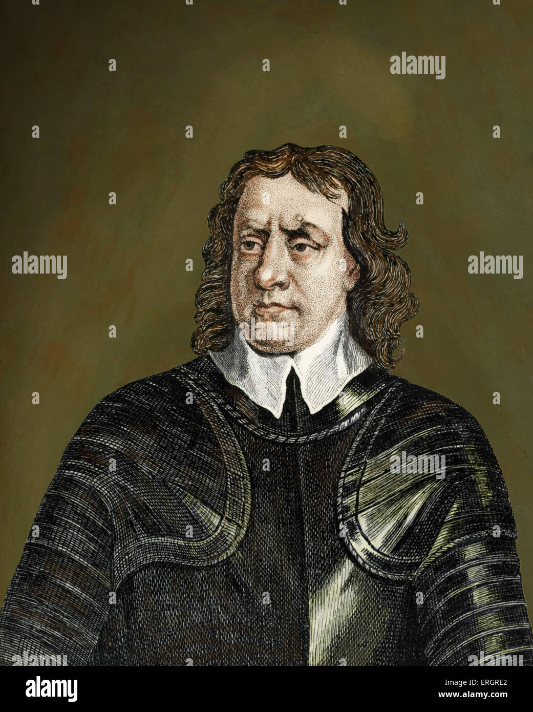 Oliver Cromwell (1599 – 1658) war ein englischer militärischer und politischer Führer, die am besten bekannt für sein Engagement in England in einem republikanischen Commonwealth zu machen und für seine spätere Rolle als Lord Protector. Stockfoto