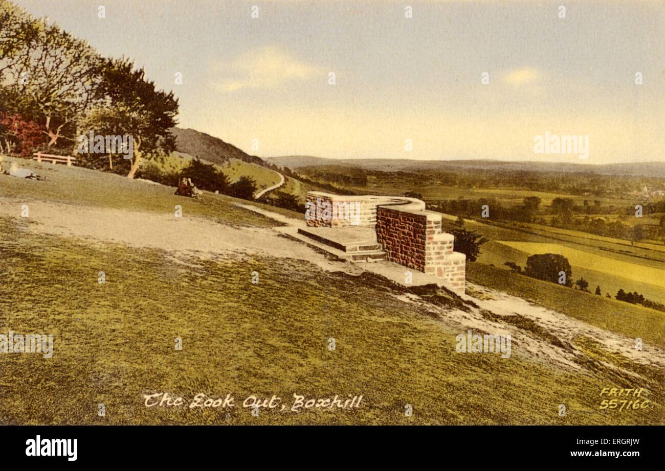 Die Look-Out, Boxhill, Ausflugsort in der Nähe von Dorking, Surrey.  Vaughan Williams verbrachte 4 Jahre übersiedelte in Dorking während der Stockfoto