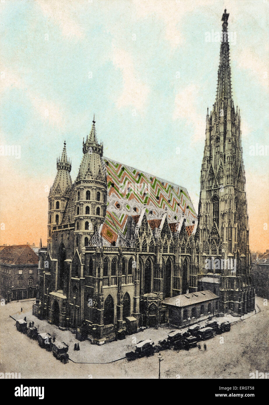 Kathedrale und Metropolitan Pfarrei St.-Stephani-Kirche, Vienna / Dom Und Metropolitan herausstechendes Zu St. Stephan, Wien.  Hand Stockfoto