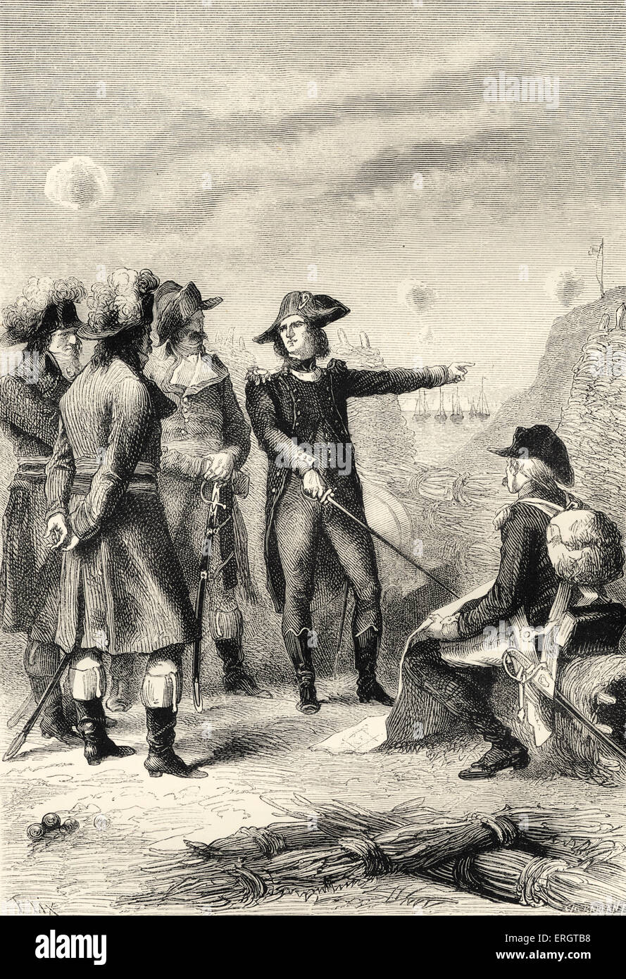 Napoleon bei der Belagerung von Toulon, Frankreich.  7 September bis 19. Dezember 1793. Napoleonische Kriege - Toulon war stark Stockfoto