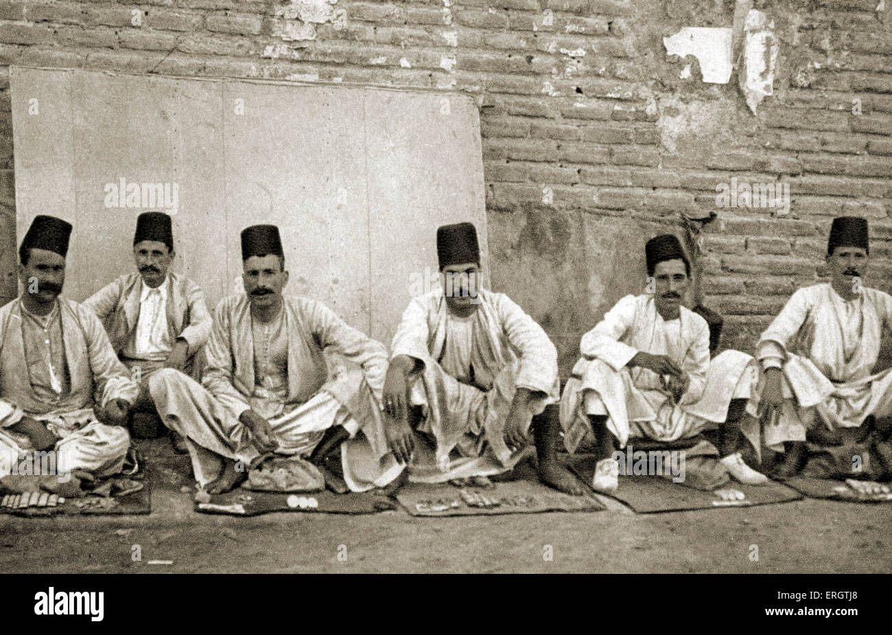 Bagdad, Irak - jüdischer Geldwechsler.  Foto der 1920er Jahre nach Gründung des Irak. Volkszählung im Jahre 1917 ergab 40 % von Bagdad Stockfoto