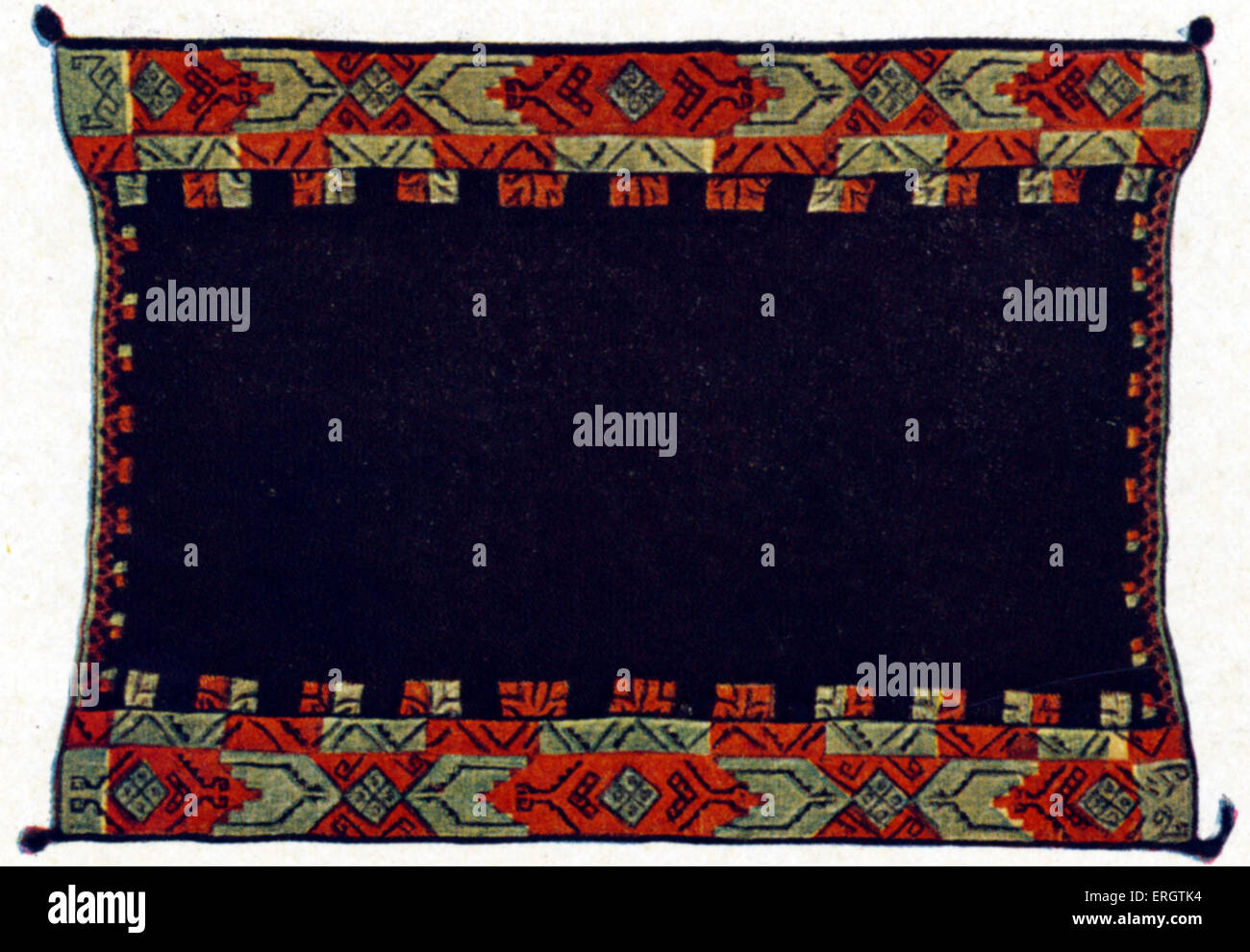 Acoma Brautkleid - gewebte Decke mit Muster, getragen von den Indianern des Volkes Pueblo, New Mexico.  Design Stockfoto