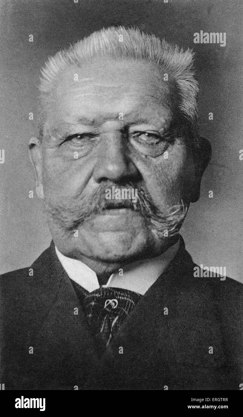 Paul von Hindenburg - Porträt Bildunterschrift lautet: "Reichsprasident Paul Von Hindenburg" (Präsident Hindenburg). 2. Oktober 1847 – 2 Stockfoto