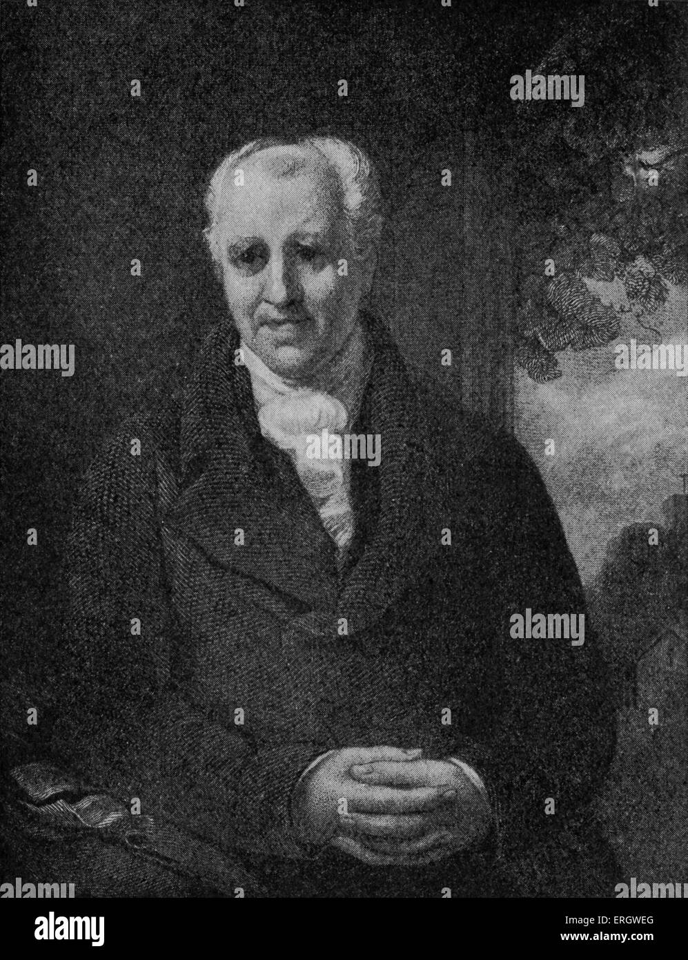 George Crabbe: Englischer Dichter und Naturforscher, 24. Dezember 1754 - 3. Februar 1832.  Nach einem Porträt von Thomas Phillips. Stockfoto