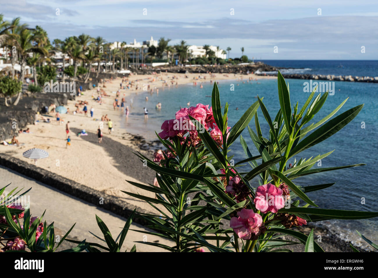 Strand Playa Blanca, Lanzarote, Kanarische Inseln, Spanien Stockfoto