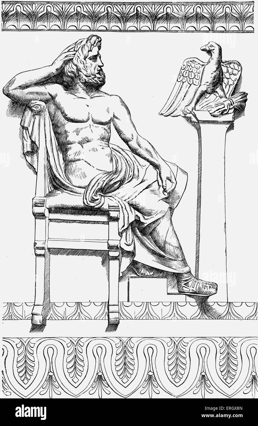 Zeus auf dem Brunnen-Kopf in Neapel von "Zeus: A Study in der alten Religion" von Arthur Bernard Cook, britischer Archäologe 1868 - Stockfoto