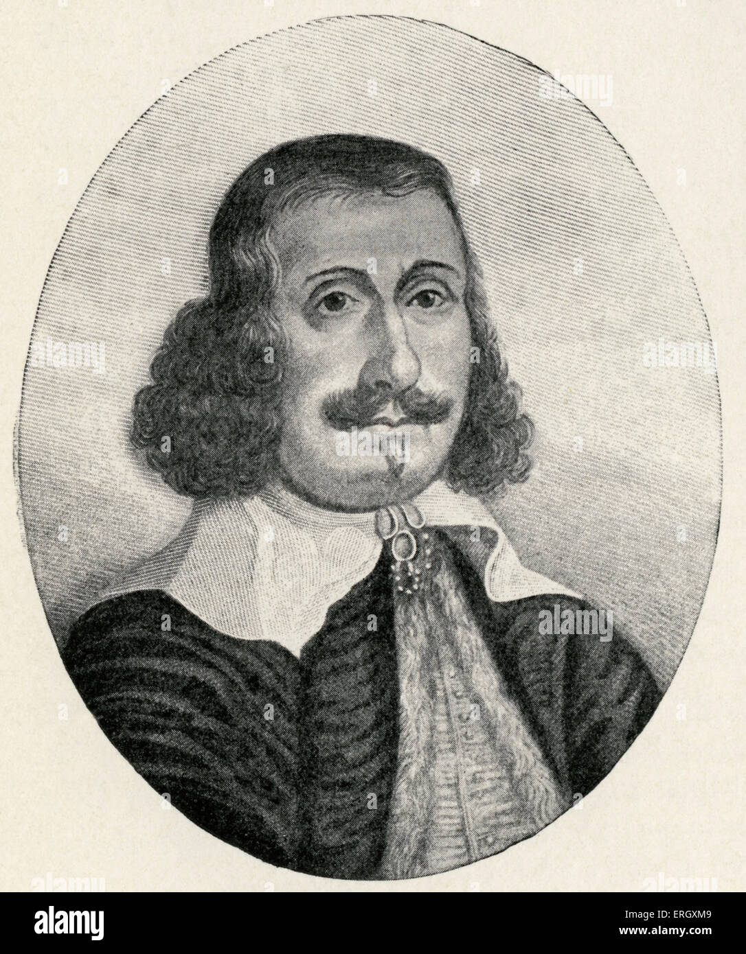 Francis Quarles: Englischer Dichter, 1592-8 September 1644. Aus einem Kupferstich von William Wolfe Alais. Stockfoto
