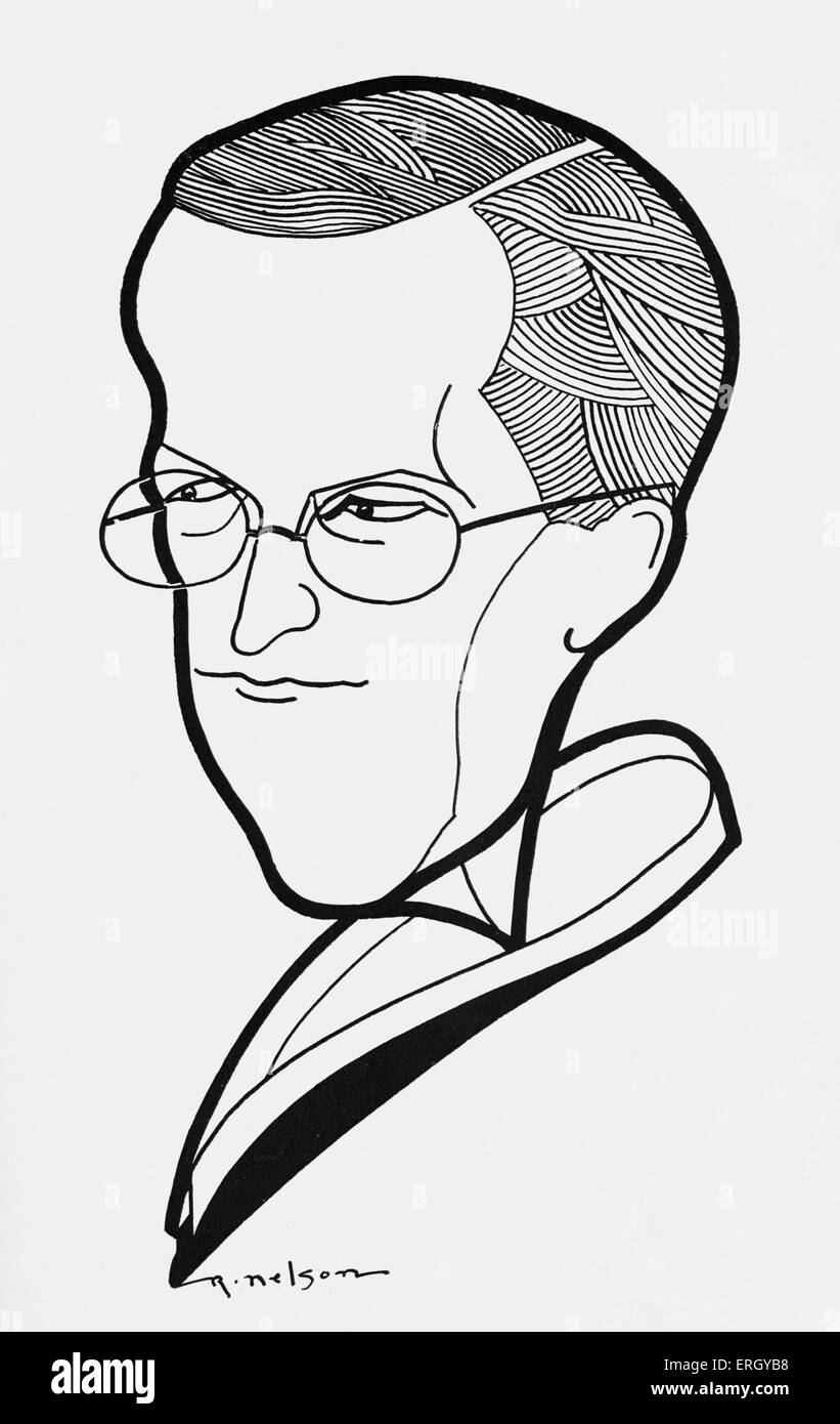 ASM (Arthur Stuart-Menteth) Hutchinson - Karikatur von Raphael Nelson. ASMH, britische Schriftstellerin: 1880-1971. Stockfoto