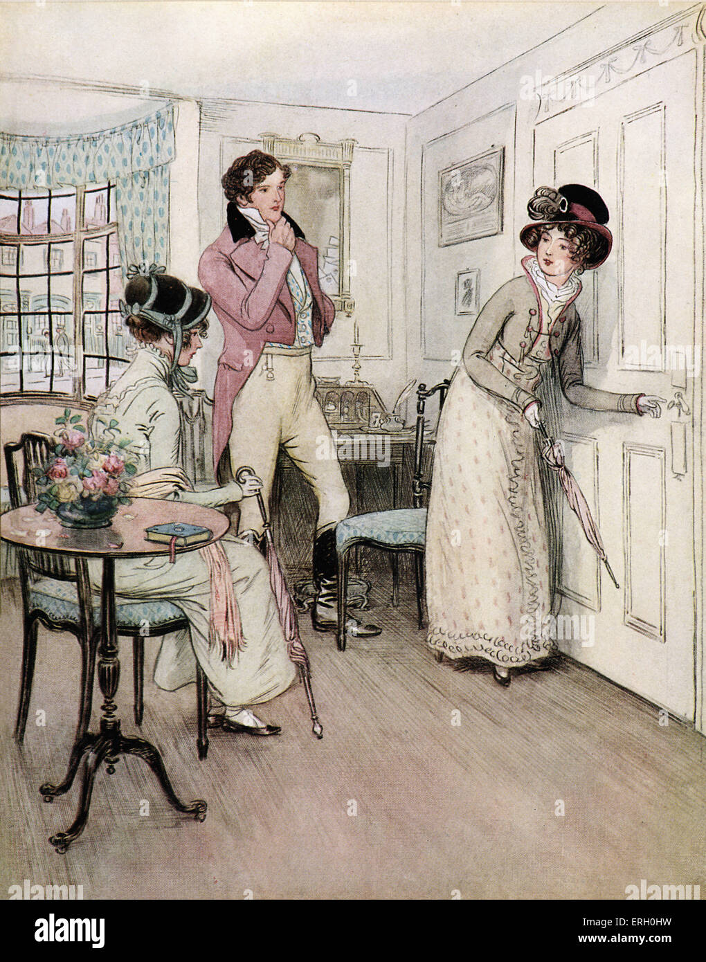 J M Barrie "Quality Street" Komödie trat im Jahre 1901, New York. Akt IV. Bildunterschrift lautet: "Miss Henrietta und Fräulein Fanny Stockfoto
