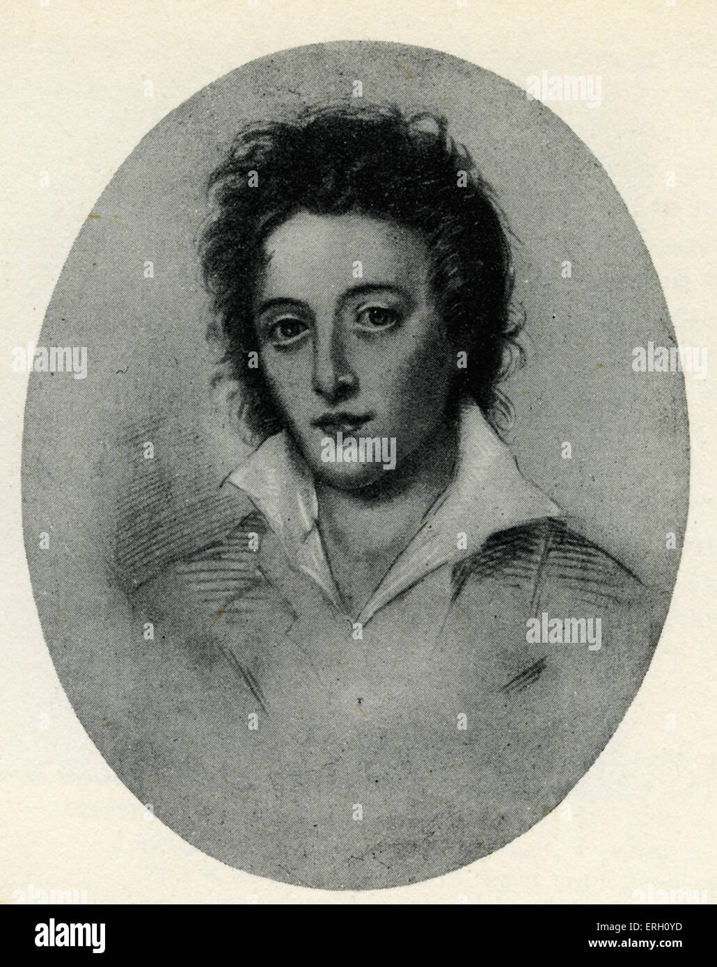 Percy Bysshe Shelley Porträt. Englisch Dichter, 4. August 1792 – 8. Juli 1822. Porträt von dies nach Clint. Stockfoto