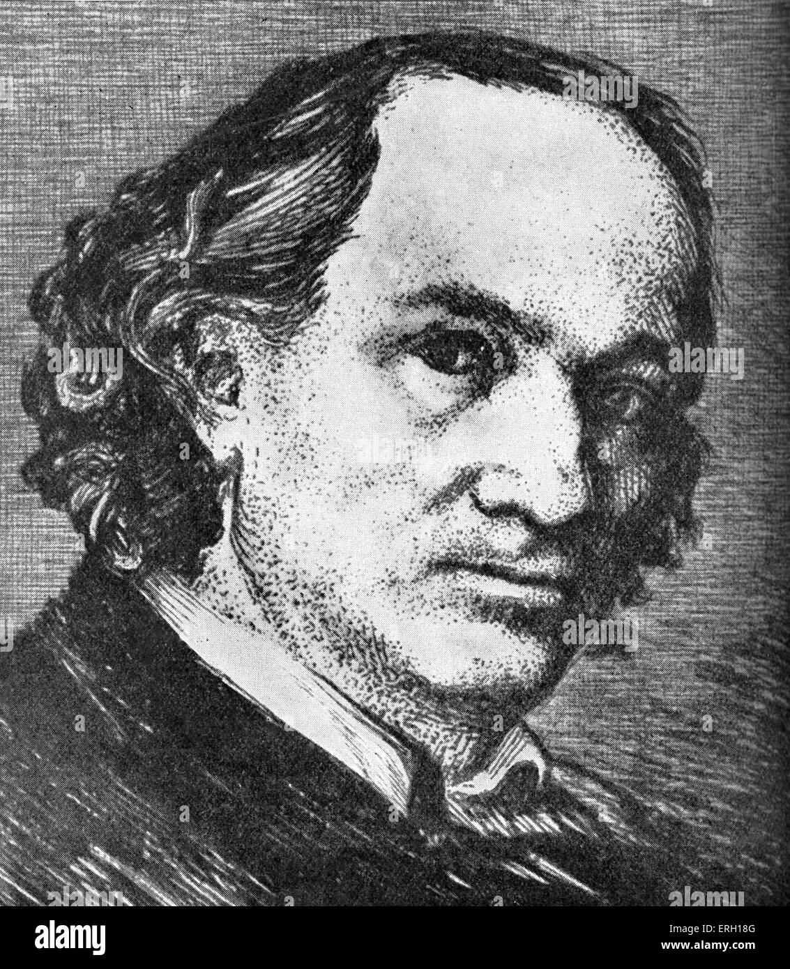 Porträt von Charles Baudelaire. Französische Dichter 1821-1867. Stockfoto