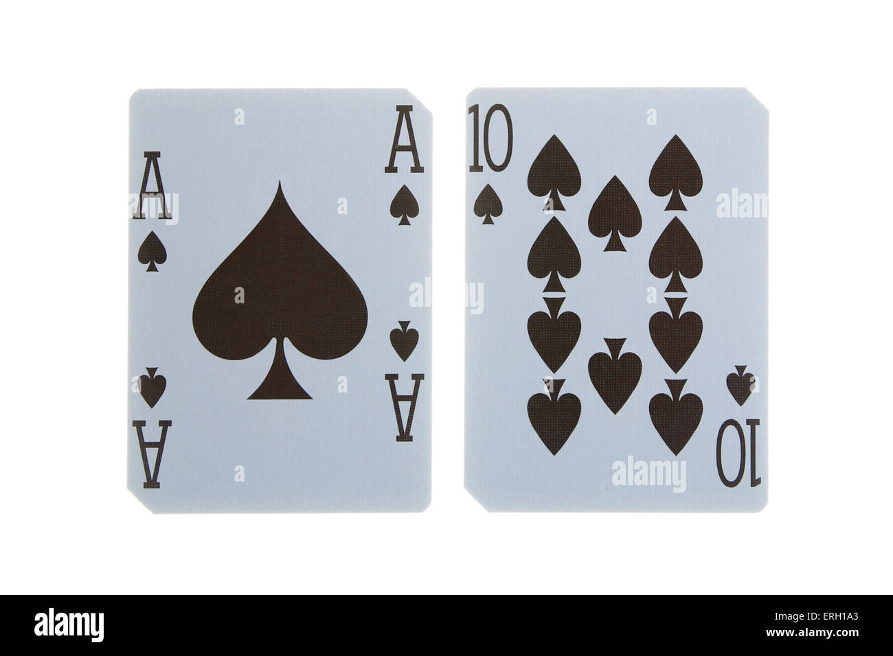 am besten klassischen Blackjack Gewinnkombination zehn und Pik-Ass Stockfoto