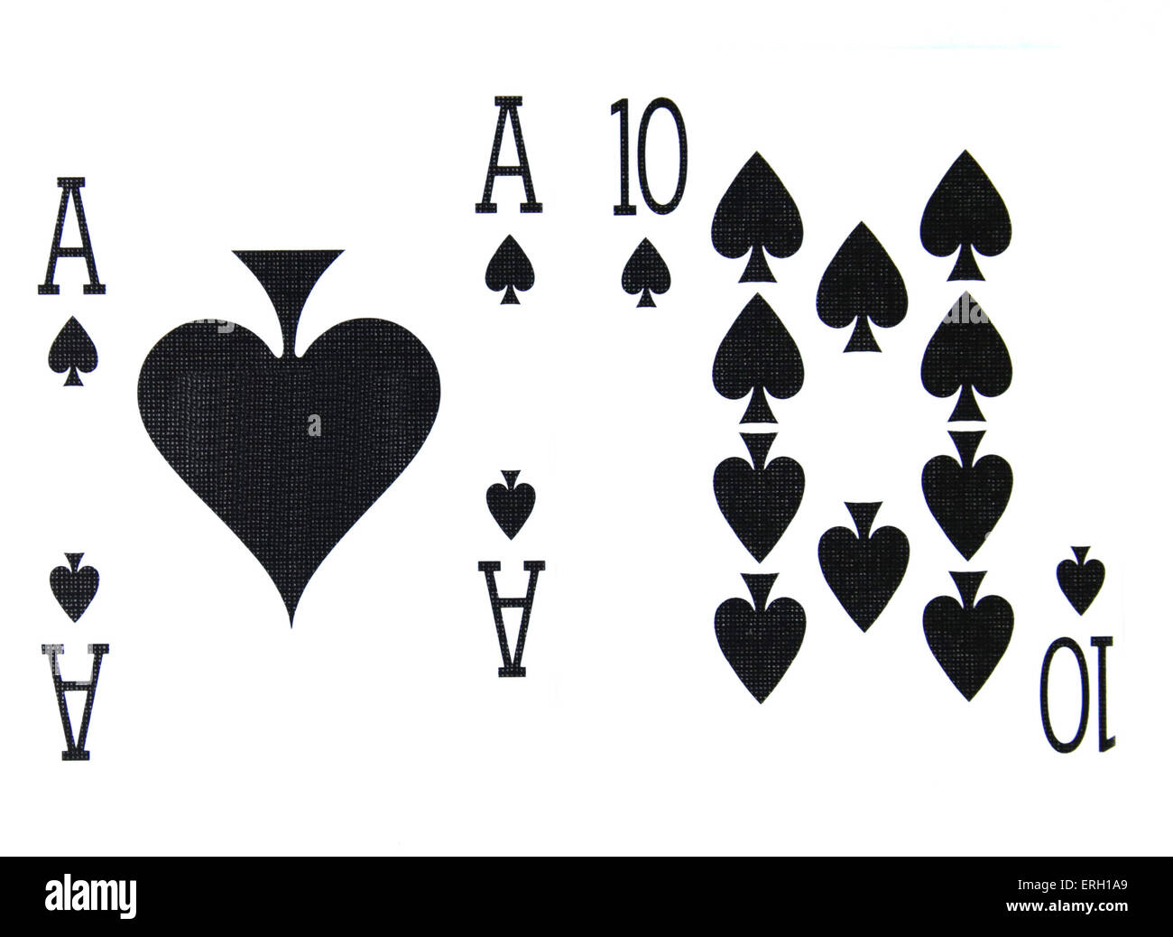 am besten klassischen Blackjack Gewinnkombination zehn und Pik-Ass Stockfoto