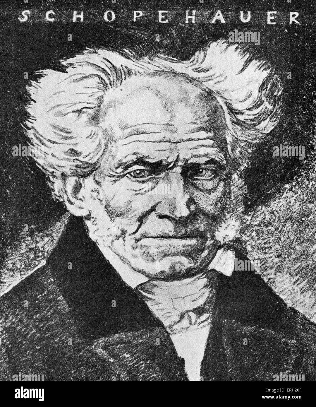 Arthur Schopenhauer gezeichnet von Emil Orlik, 1920. Deutscher Philosoph, war 22. Februar 1788 - 21. September 1860 - Wagner Stockfoto