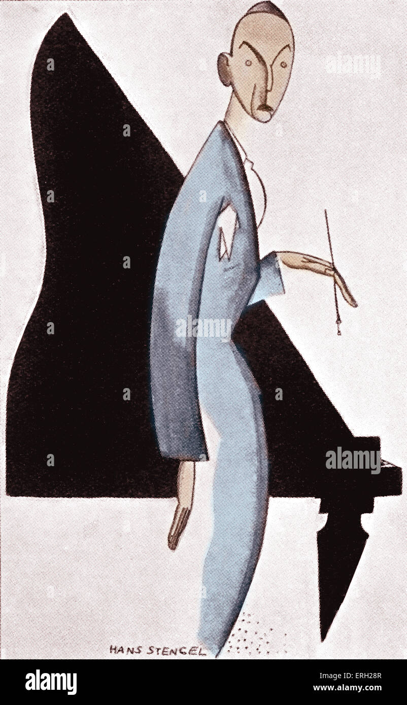 Noel Coward Karikatur von Hans Stengel.  Capion liest "Philosoph von uns moderne." US-amerikanischer Cartoonist 1894-1928. NC-Englisch Stockfoto