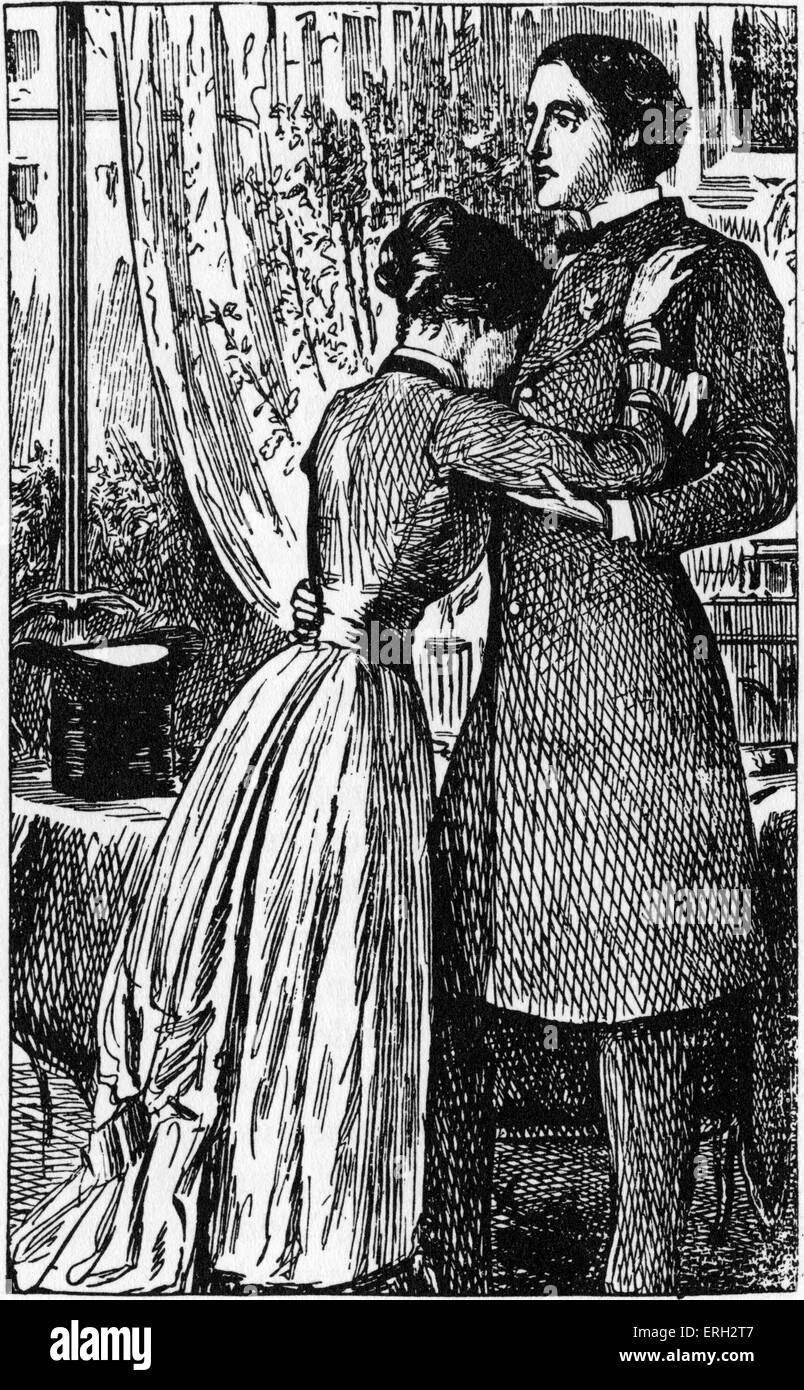 "Washington Square" von Henry James. Morris Townsend und Catherine Sloper in einer Szene aus dem Roman, zuerst veröffentlicht 1880. Stockfoto