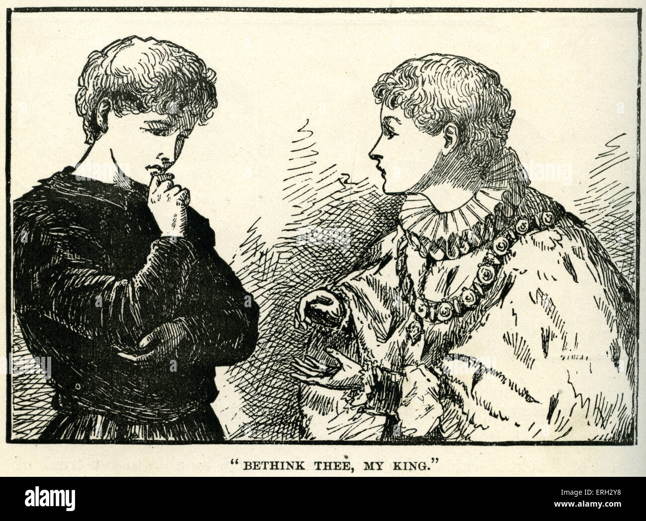 "Der Prinz und der Bettelknabe" von Mark Twain.     Erstveröffentlichung im Jahre 1881. Tom bittet König Edward zu denken, Kapitel XXXII. MT Stockfoto