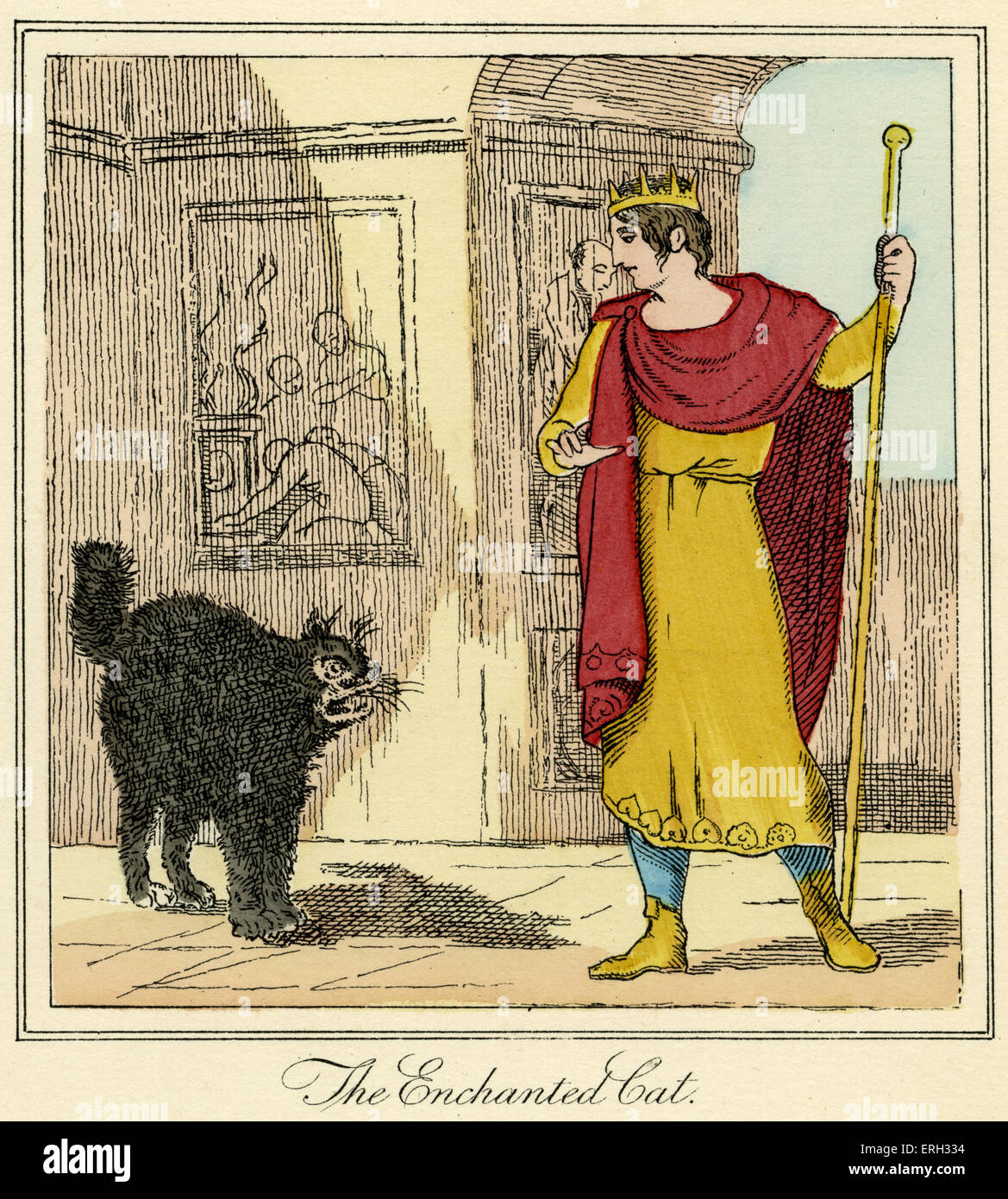 "Der verzauberte Katze" - der König der Begegnungen der Katze. Von "Prinz Dorus: oder Schmeichelei setzen von Antlitz", eine poetische Version Stockfoto