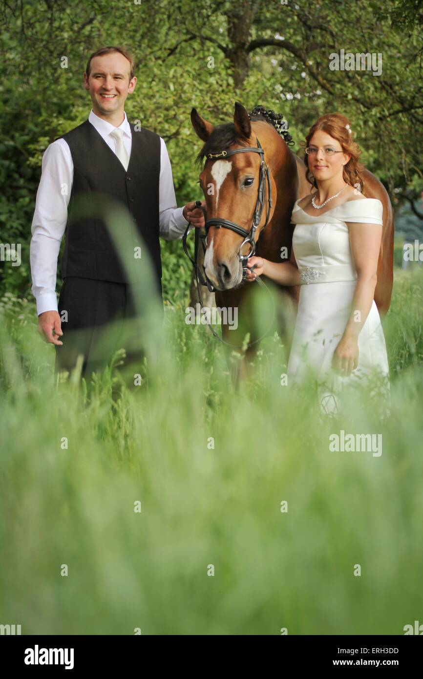 Brautpaar und warmbood Stockfoto