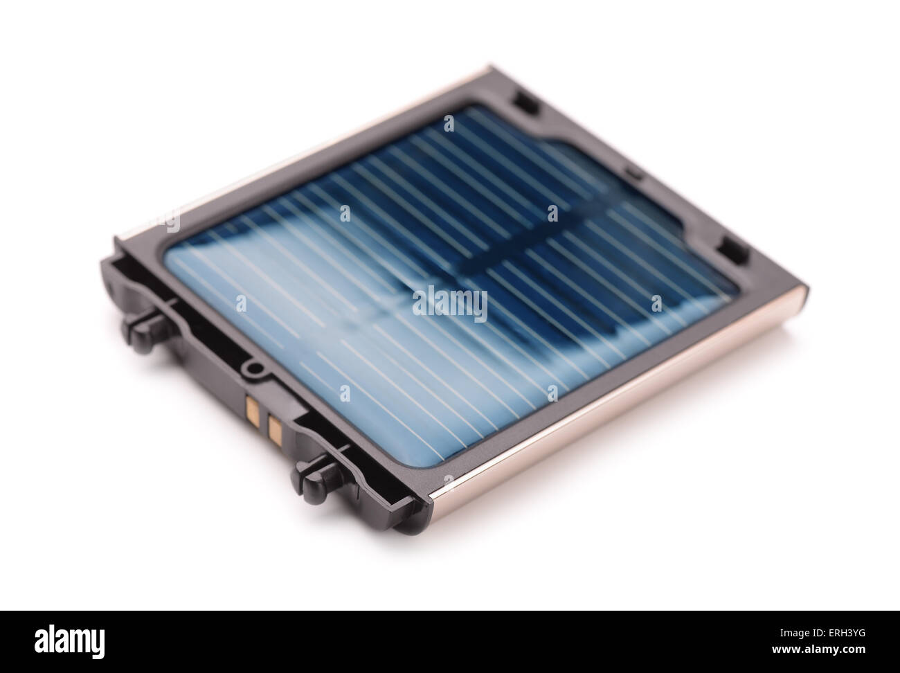 Kleine Solar-Ladegerät isoliert auf weiss Stockfoto