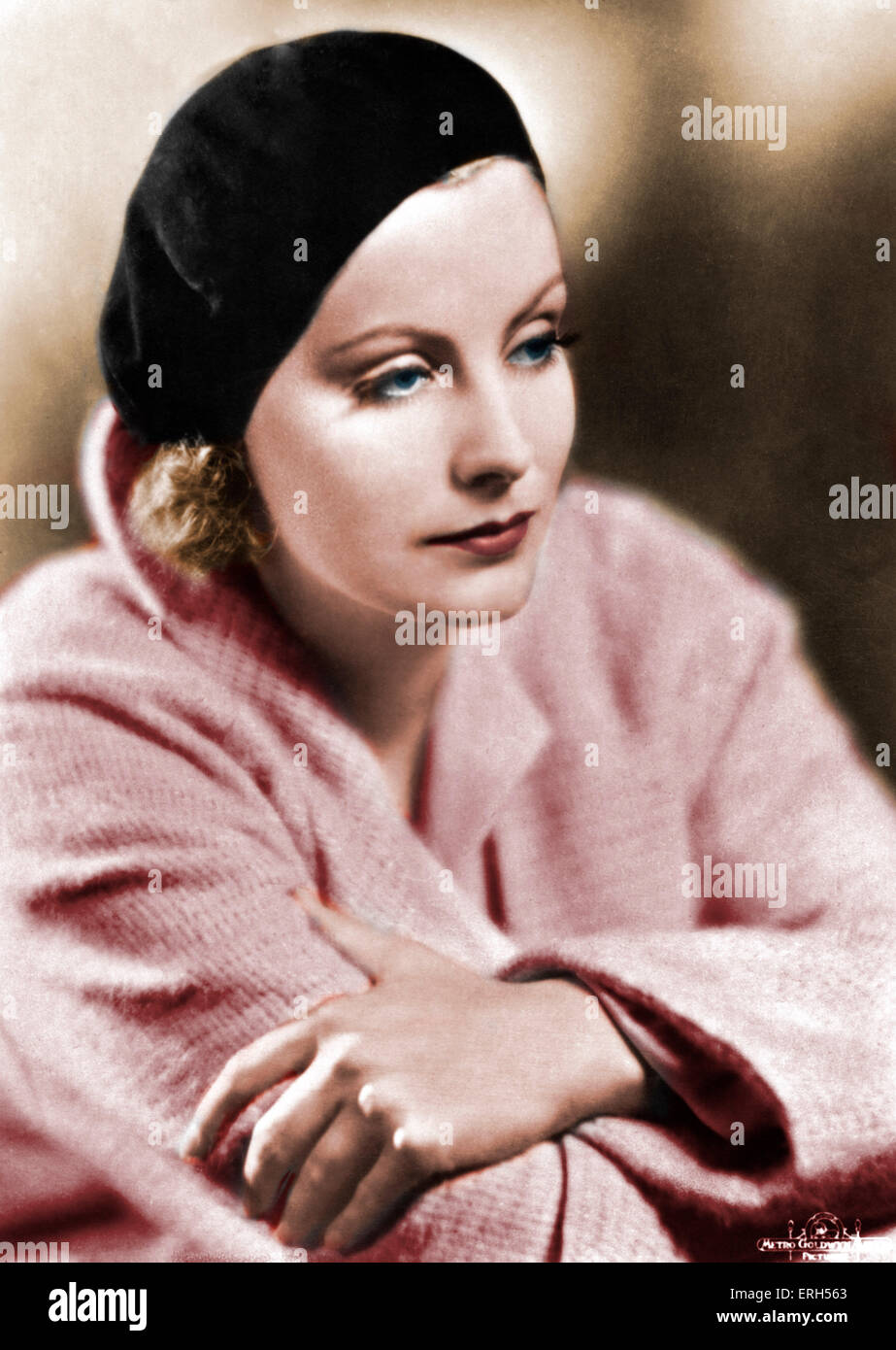 Greta Garbo - Porträt. Schwedische Schauspielerin, 18. September 1905 - 15. April 1990. Farbausführung Version. Stockfoto