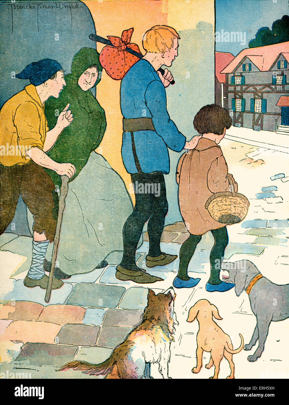 Horch! Horch!, Illustration von Blanche Fisher Wright (Datum unbekannt), 1916 veröffentlicht.  "Horch, Horch! Theh Hunde bellen! " Stockfoto