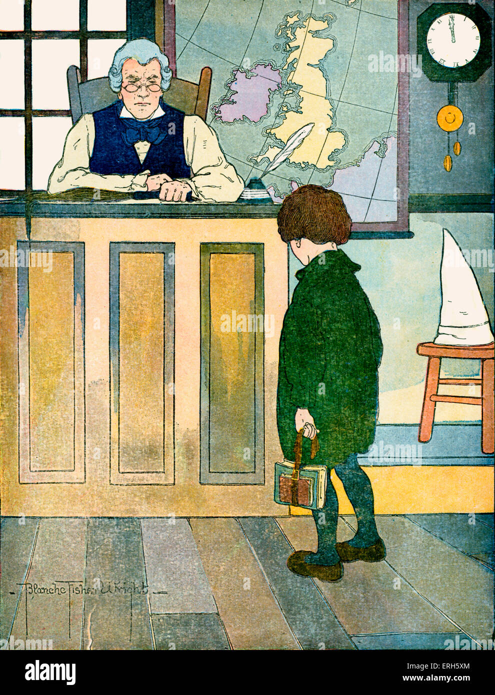 Die zehn Uhr Gelehrter, Illustration von Blanche Fisher Wright (Datum unbekannt), 1916 veröffentlicht.  "Ein Diller, einem US-Dollar, eine zehn Stockfoto