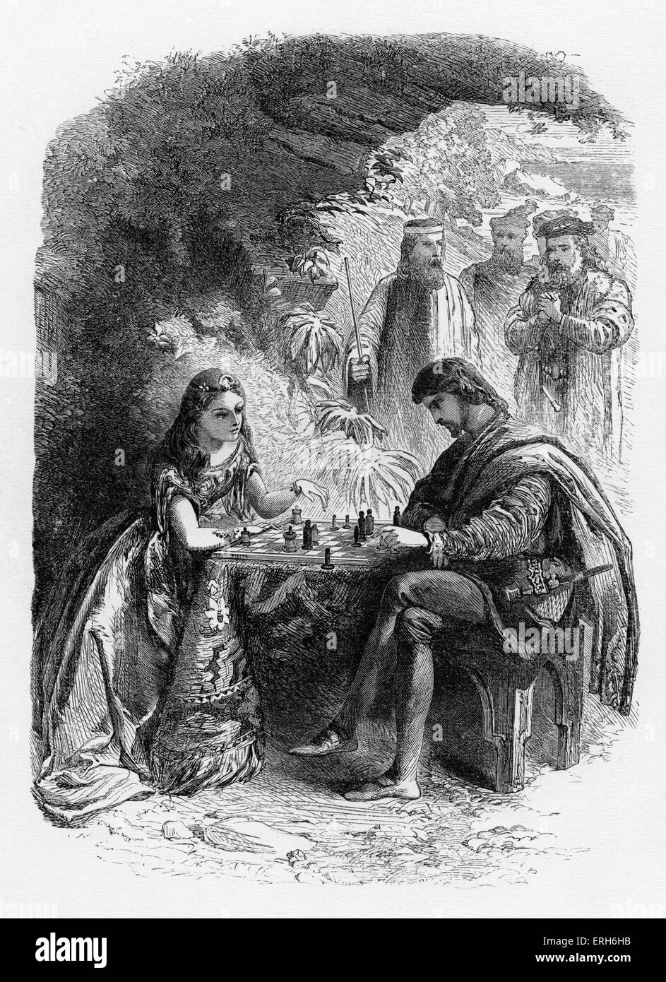 Shakespeares spielen "Der Sturm" - Akt V.  Miranda und Ferdinand. "M: Sweet Lord, Sie spielen mir falsch. / F: Nein, meine Stockfoto