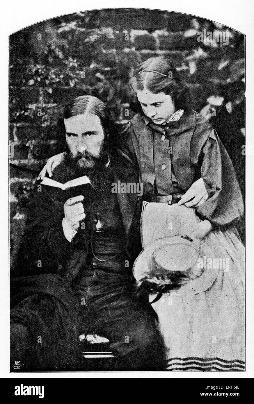 George Macdonald mit seiner Tochter Lily - Afterphotograph von Lewis Carroll, der ein Freund der Familie damals genommen.     GM: Stockfoto