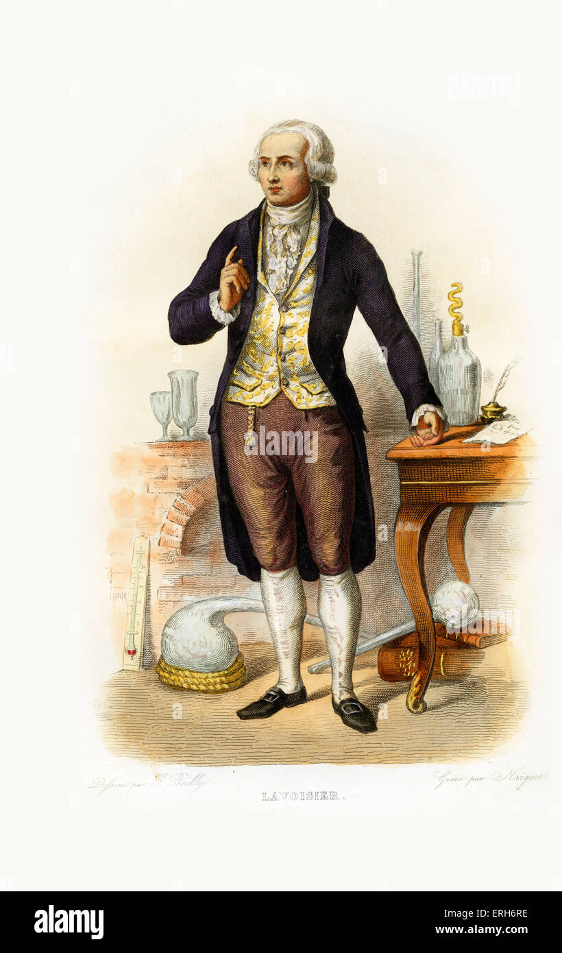 Antoine Laurent de Lavoisier.  Französischer Adliger prominent in Chemie und Biologie; er gefunden und benannt, Sauerstoff und Wasserstoff, Stockfoto